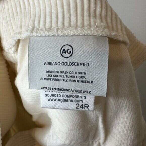 AG Adriano Goldschmied Etta in Ivory Dust Corduroy Wide Leg Crop Pants 24 NWT - Picture 9 of 11